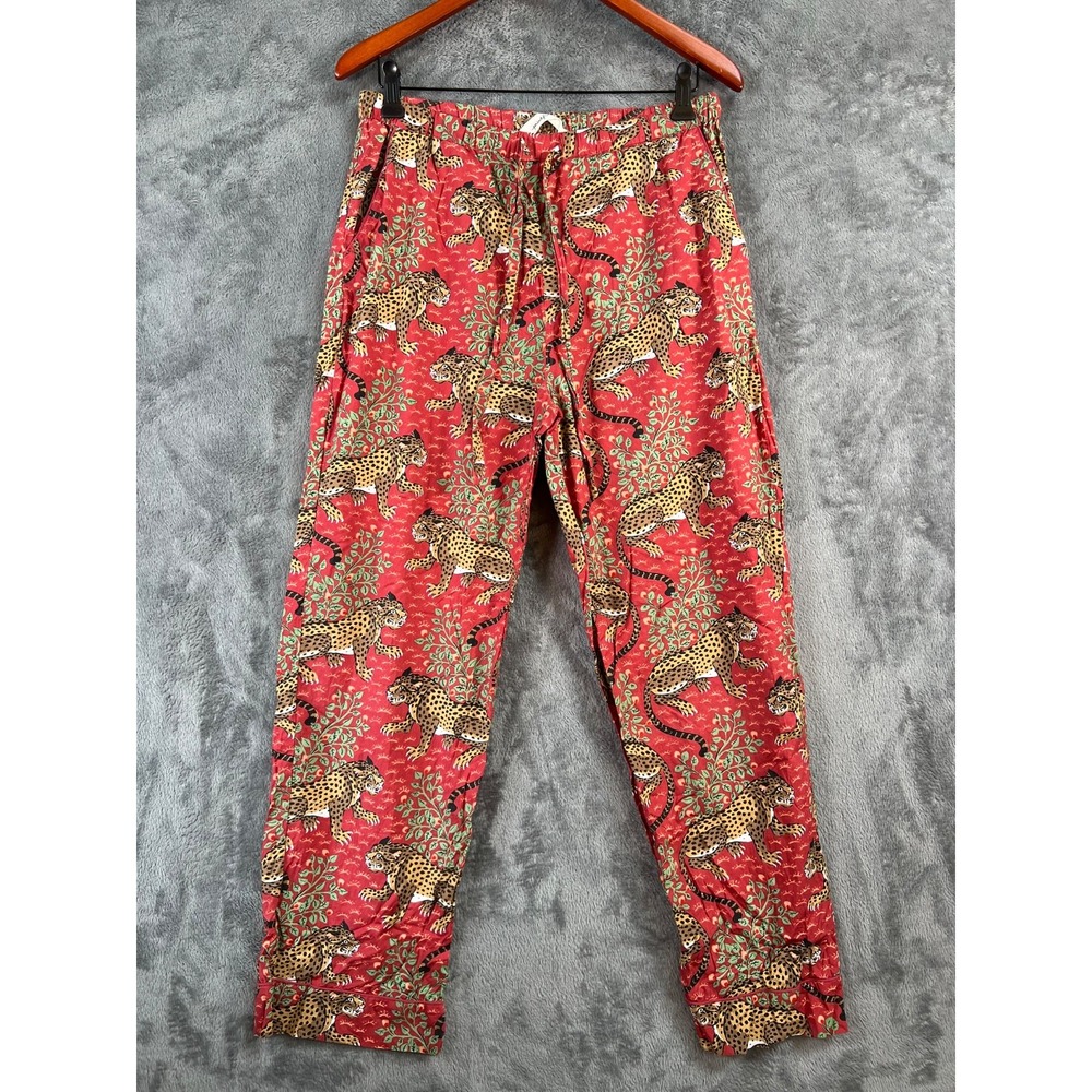 Printfresh Bagheera Pajama Pants Only Medium 30x28 Leopard Print Red